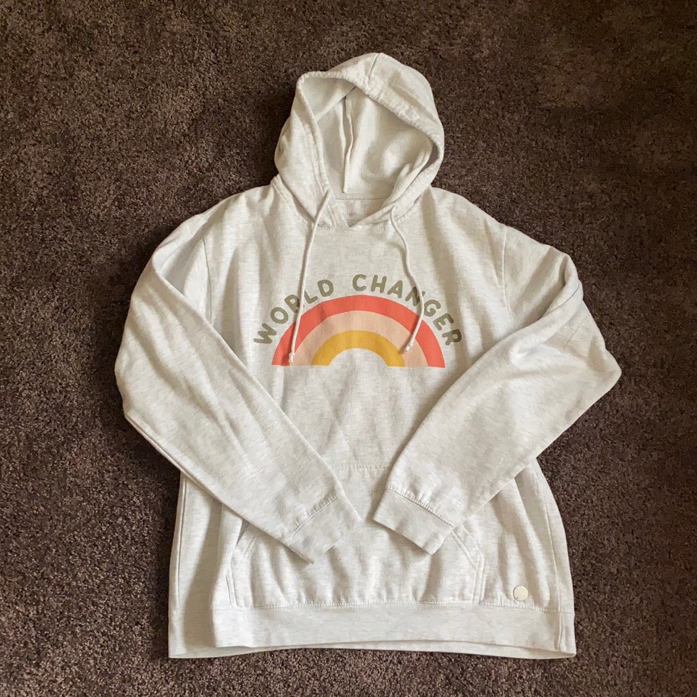 Off White World Changer Rainbow Graphic Sweatshirt